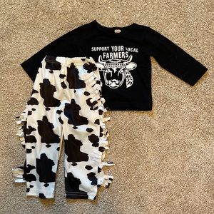 2 Piece “Support your local farmers” outfit